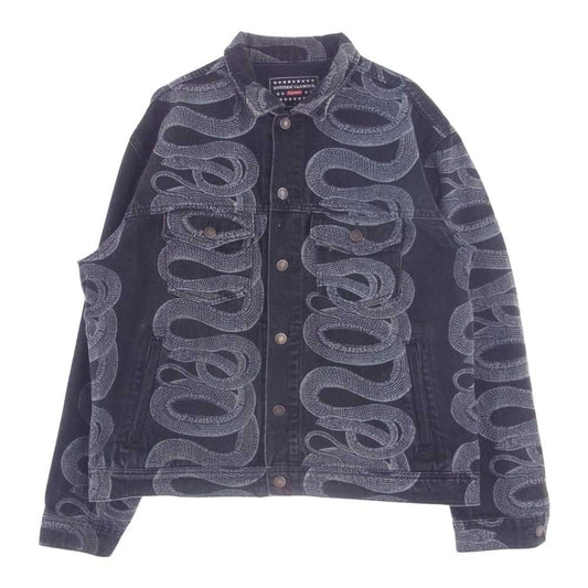 Supreme シュプリーム 21SS x Hysteric Glamour Snake Denim ヒステリック グラマー スネーク デニム ジャケット ブラック系 L【中古】