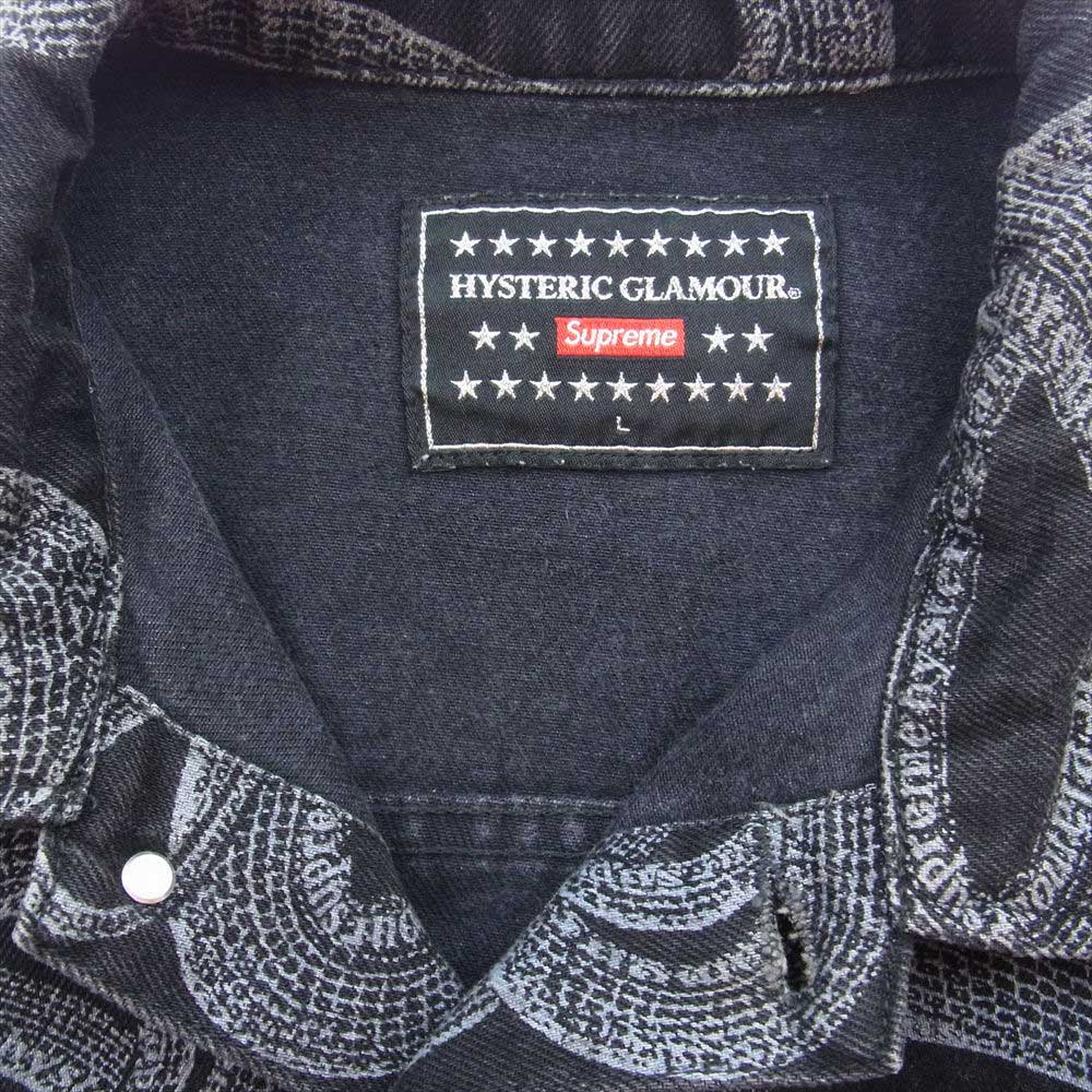 Supreme シュプリーム 21SS x Hysteric Glamour Snake Denim ヒステリック グラマー スネーク デニム ジャケット ブラック系 L【中古】