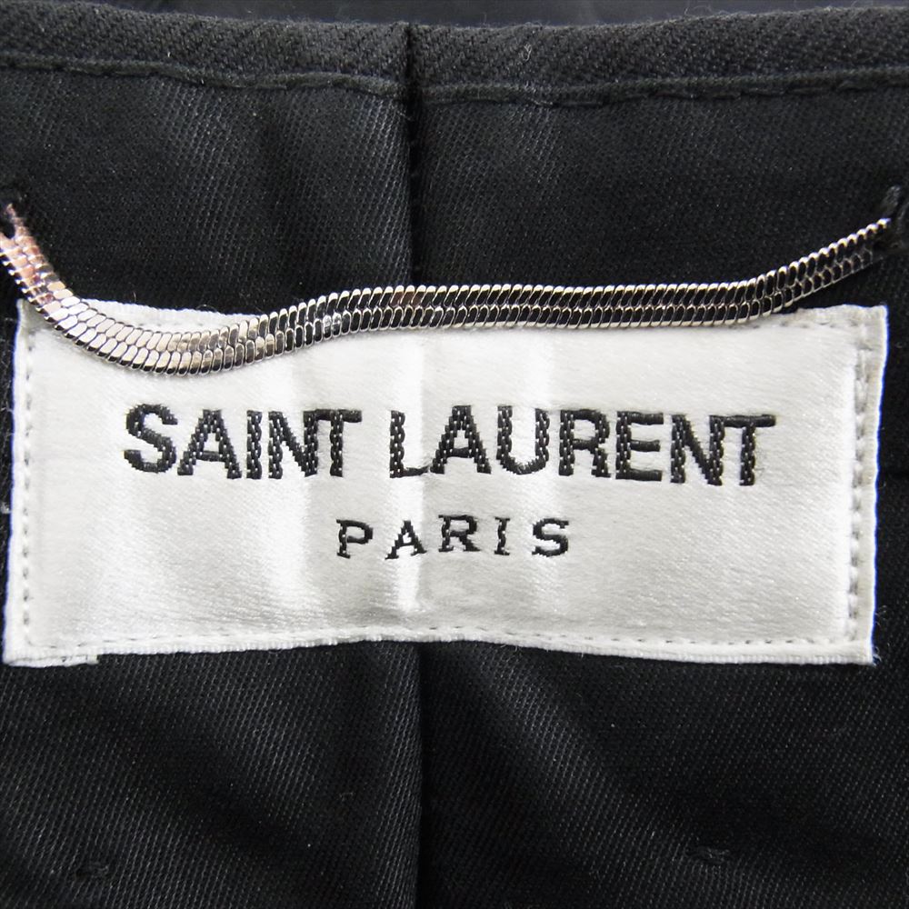 SAINT LAURENT サンローラン 510211 Y404W 国内正規品 ウール スラックス パンツ ブラック系 46【中古】