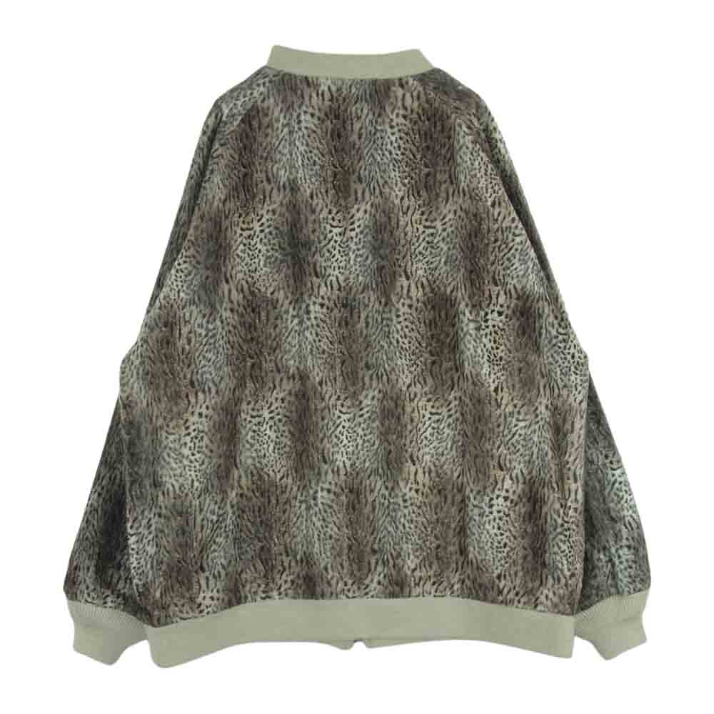 Needles ニードルス FK099 Reversible Rib Collar Jacket-C/R Sateen リバーシブル ヒョウ柄 サテン ジップ ジャケット ブラウン系 ベージュ系 ゴールド系 L【中古】