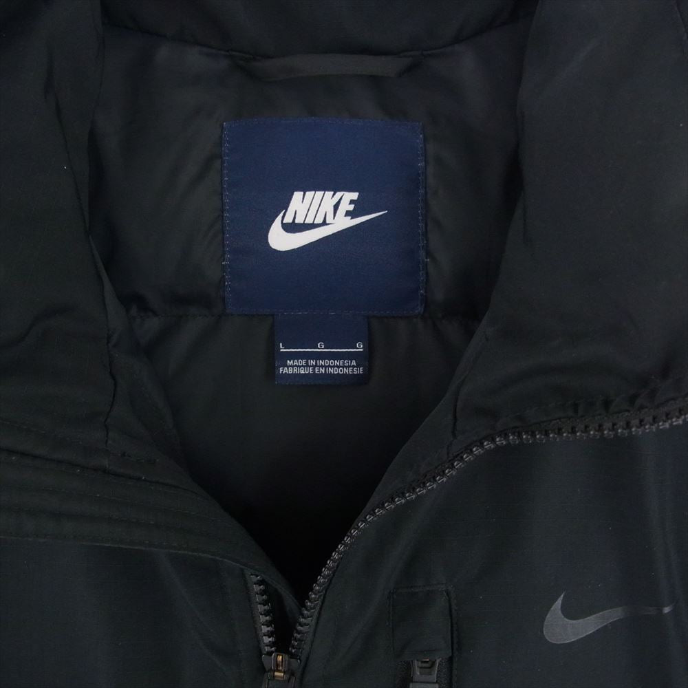 NIKE ナイキ 614687-010 ファー フード パーカ ナイロン 中綿 ジャケット ブラック系 L【中古】
