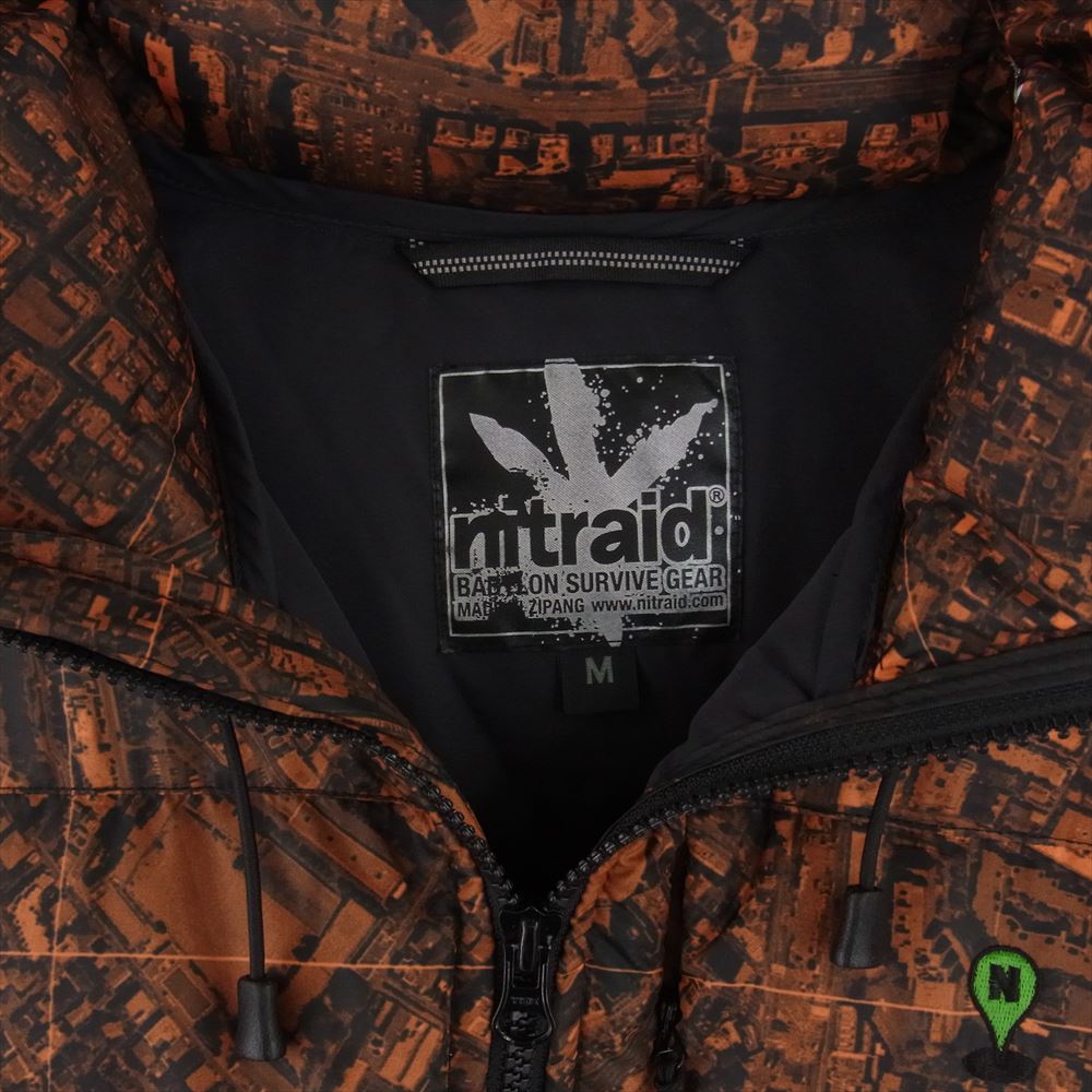 nitraid ナイトレイド NR011-HJ08 シティ 総柄 中綿 パーカー ジャケット オレンジ系 M【中古】