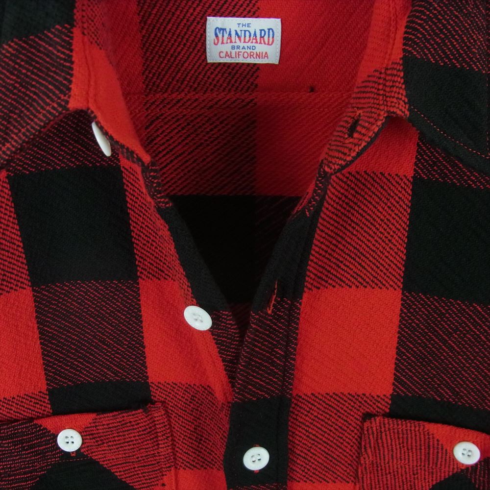 STANDARD CALIFORNIA スタンダードカリフォルニア FLANNEL CHECK SHIRT フランネル ブロック チェック 長袖 シャツ レッド系 ブラック系 M【新古品】【未使用】【中古】