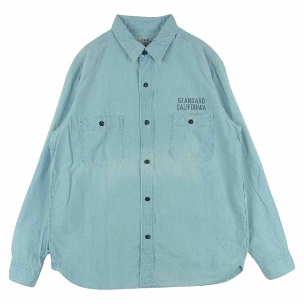 STANDARD CALIFORNIA スタンダードカリフォルニア SD Chambray Shirt シャンブレー 長袖 シャツ インディゴブルー系 ライトブルー系 M【極上美品】【中古】