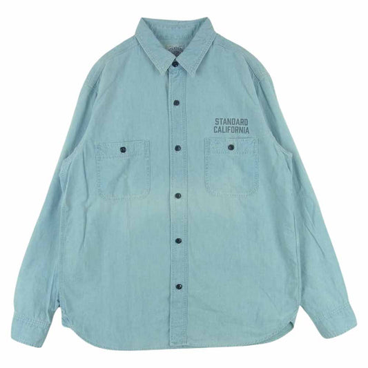 STANDARD CALIFORNIA スタンダードカリフォルニア SD Chambray Shirt シャンブレー 長袖 シャツ インディゴブルー系 ライトブルー系 M【極上美品】【中古】