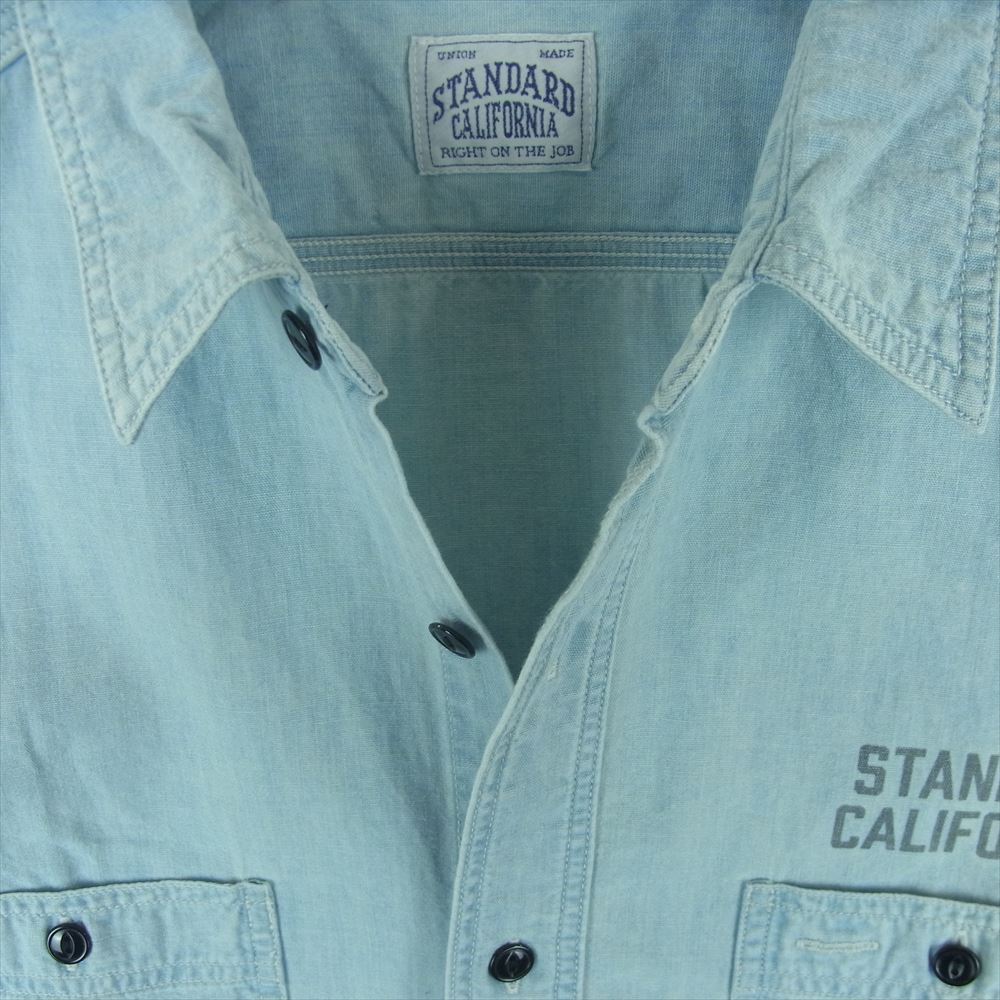 STANDARD CALIFORNIA スタンダードカリフォルニア SD Chambray Shirt シャンブレー 長袖 シャツ インディゴブルー系 ライトブルー系 M【極上美品】【中古】