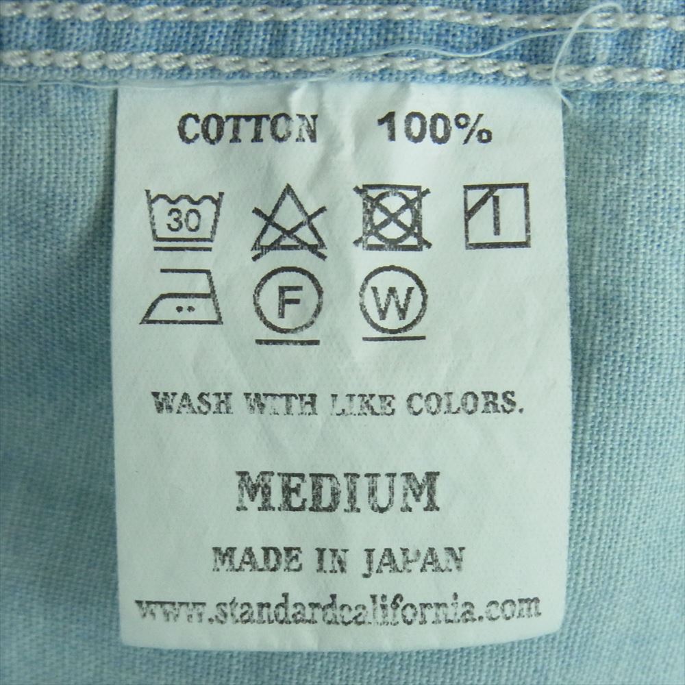 STANDARD CALIFORNIA スタンダードカリフォルニア SD Chambray Shirt シャンブレー 長袖 シャツ インディゴブルー系 ライトブルー系 M【極上美品】【中古】