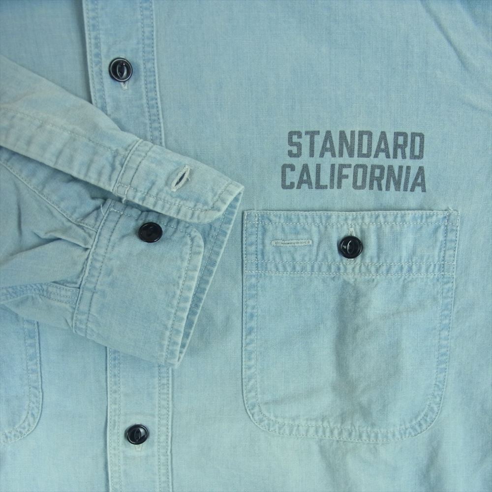STANDARD CALIFORNIA スタンダードカリフォルニア SD Chambray Shirt シャンブレー 長袖 シャツ インディゴブルー系 ライトブルー系 M【極上美品】【中古】