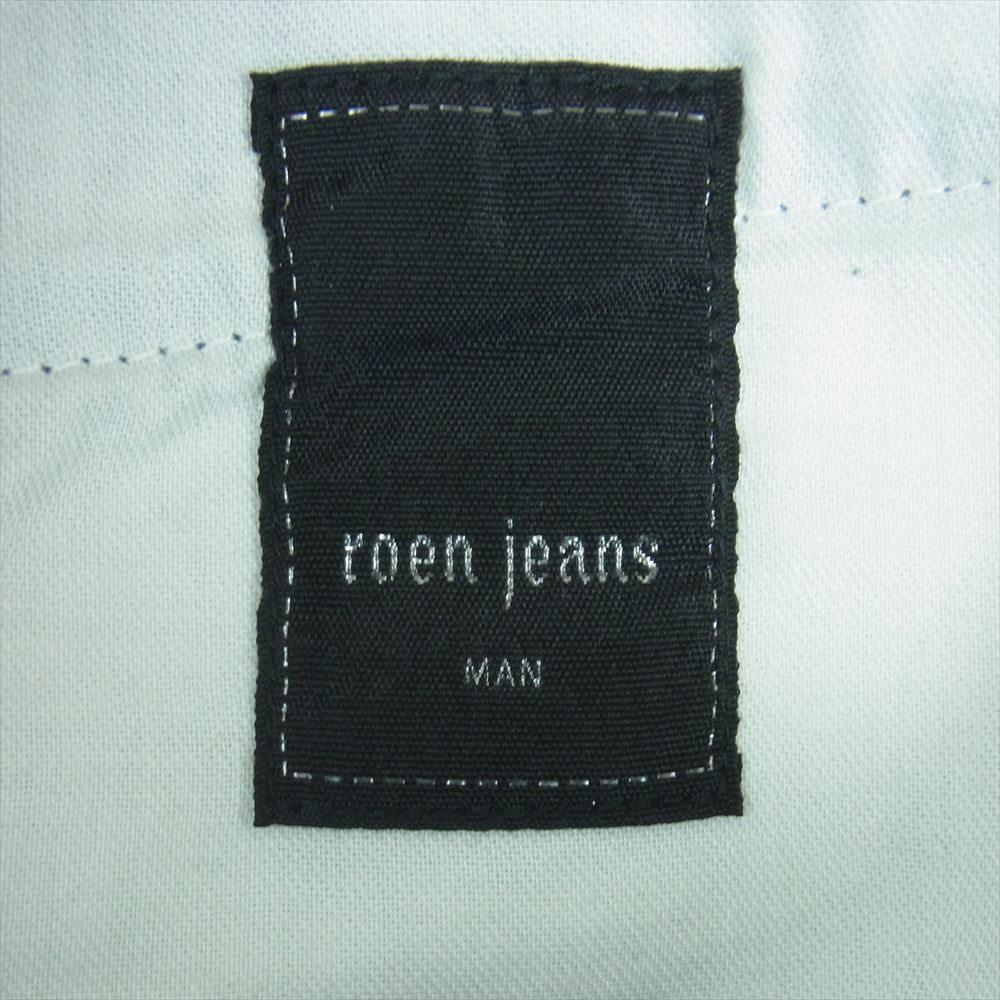 ROEN ロエン ペイント加工 ラインストーン スカル刺繍 スタッズ サイドライン デニム パンツ ジーンズ グレー系 32【中古】