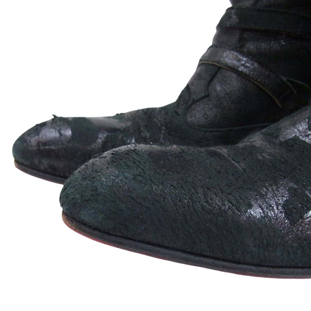 ヒロムタカハラ HIROMU TAKAHARA Deer skin Long Boots ディアスキン 鹿革 サイドジップ ロングブーツ ブラック系 41【中古】 ヒロムタカハラ Deer skin Long Boots ディアスキン 鹿革 サイドジップ
