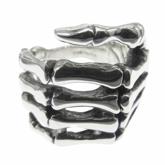 CRAZY PIG クレイジーピッグ BONE HAND DESIGNS スカル ボーン ハンド リング シルバー系【中古】