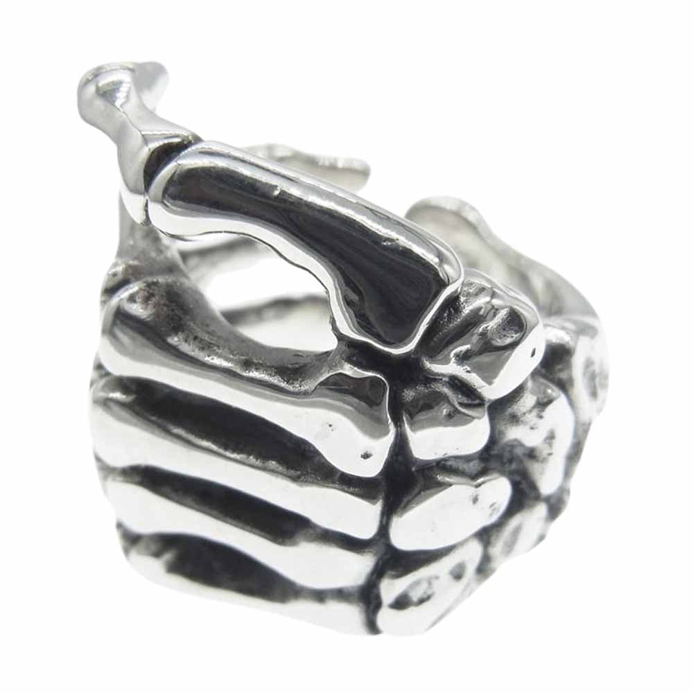CRAZY PIG クレイジーピッグ BONE HAND DESIGNS スカル ボーン ハンド リング シルバー系【中古】