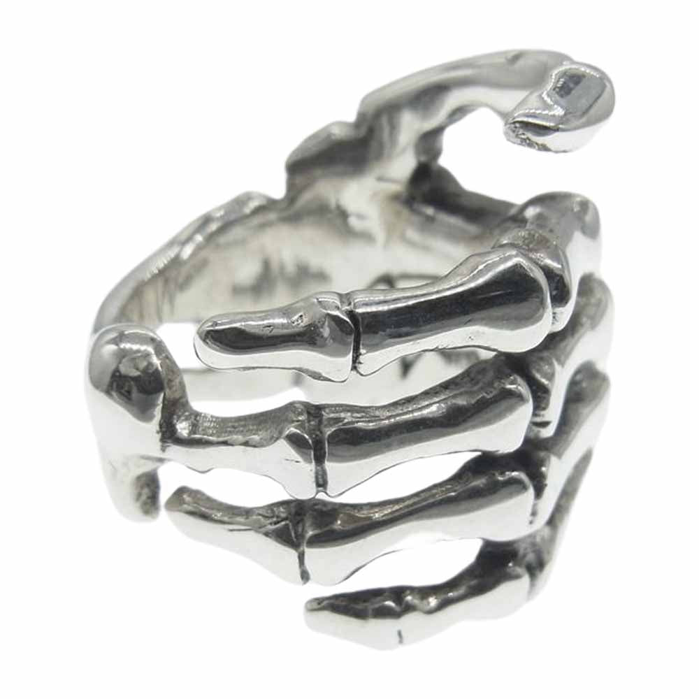 CRAZY PIG クレイジーピッグ BONE HAND DESIGNS スカル ボーン ハンド リング シルバー系【中古】