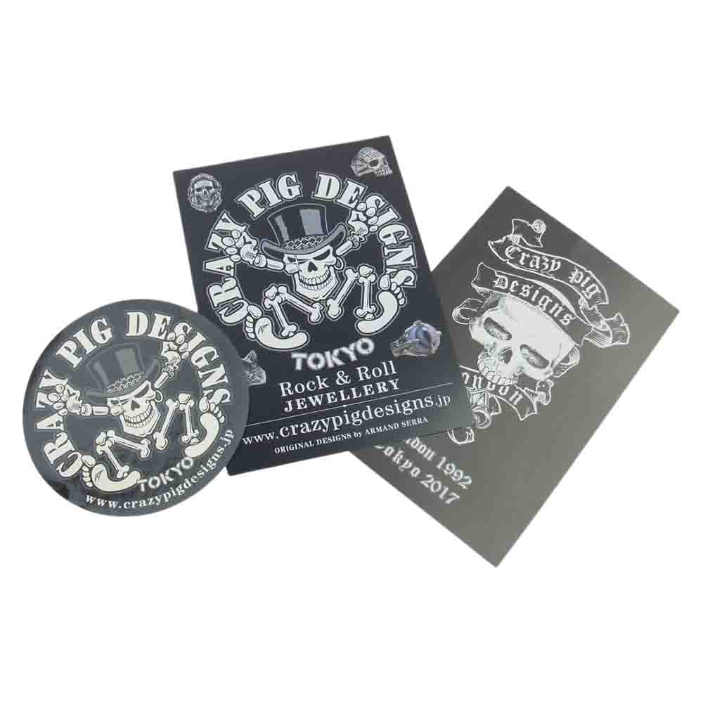 CRAZY PIG クレイジーピッグ BONE HAND DESIGNS スカル ボーン ハンド リング シルバー系【中古】