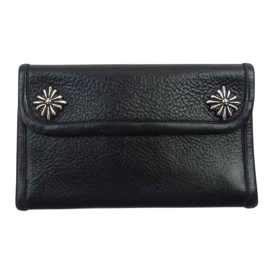 TRAVIS WALKER トラヴィスワーカー クロスフロッグパッチ インレイ スティングレイ レザー ウォレット 長財布 ブラック系【中古】