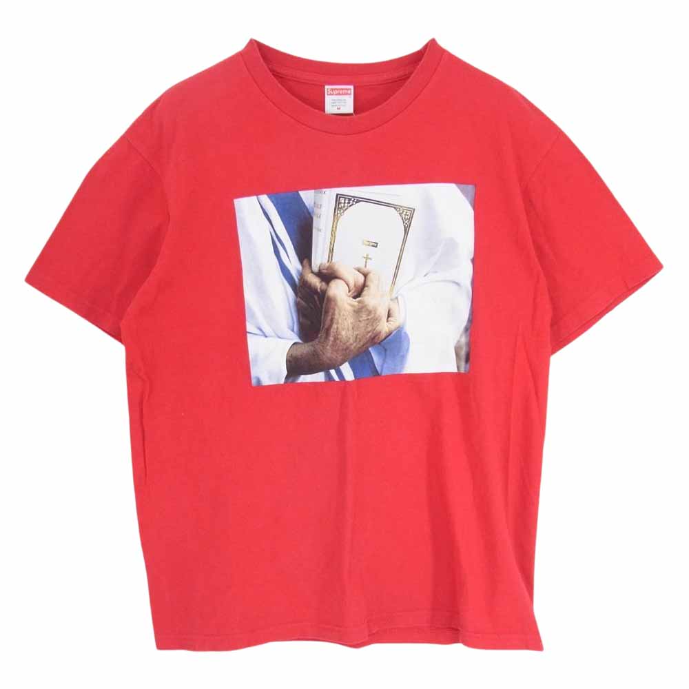 Supreme シュプリーム 19AW Bible Tee バイブル 聖書 フォト 半袖 Tシャツ レッド系 M【中古】