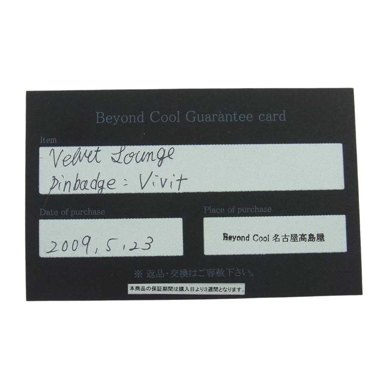 Velvet Lounge ヴェルヴェットラウンジ VLZ029 ビヨンクールギャランティ付属 PINBADGE ヴィヴィッド ピンバッジ ブラック系 レッド系【中古】