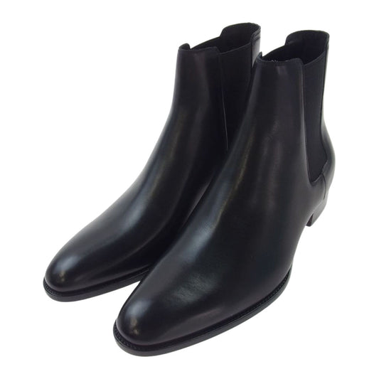 SAINT LAURENT サンローラン 592438 wyatt chelsea boots レザー サイドゴア チェルシー ブーツ  ブラック系 43【新古品】【未使用】【中古】