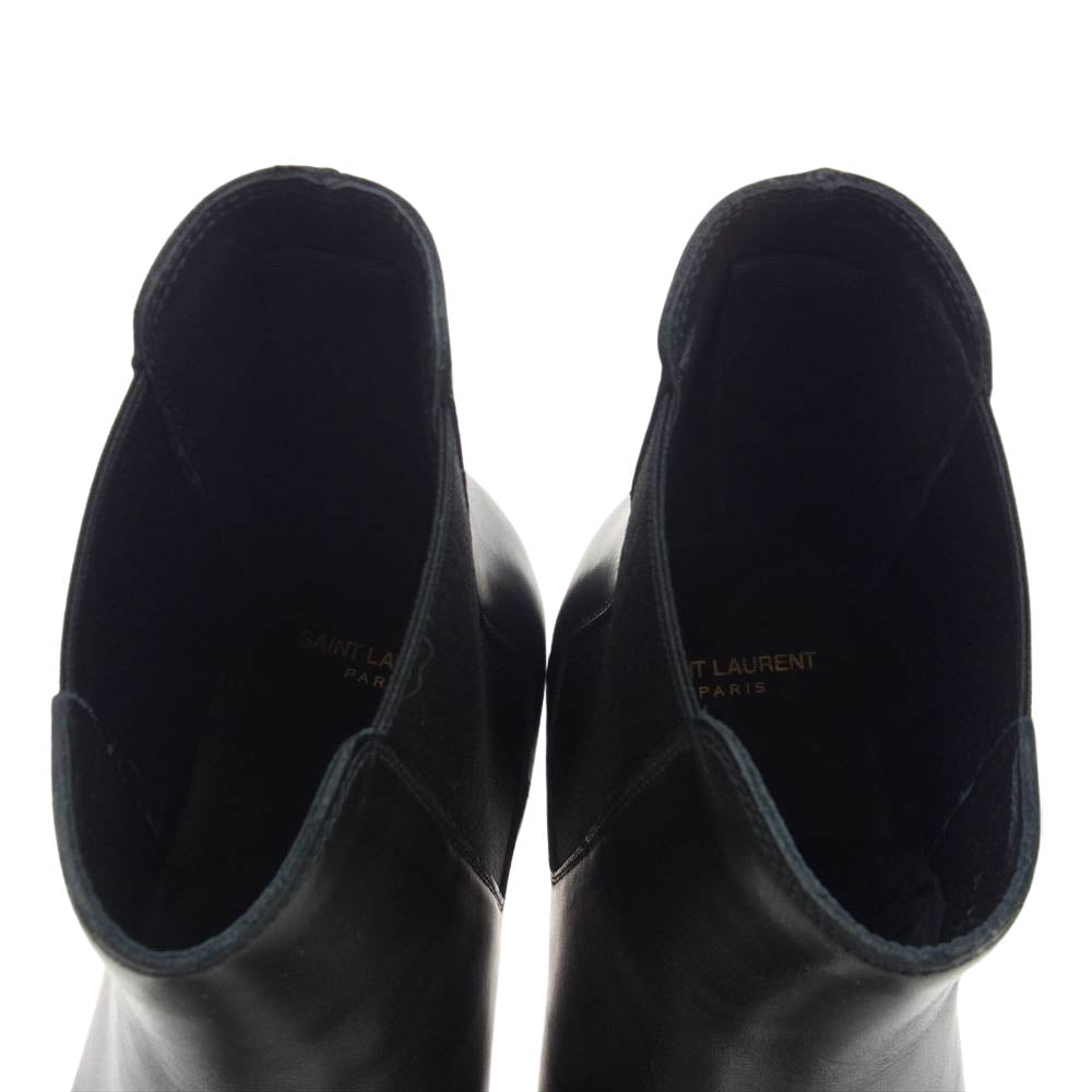 SAINT LAURENT サンローラン 592438 wyatt chelsea boots レザー サイドゴア チェルシー ブーツ  ブラック系 43【新古品】【未使用】【中古】