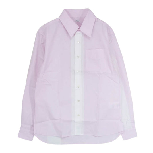 シークエル 22AW SQ-22AW-SH-03 LINE SHIRT ライン 長袖 シャツ ピンク系 S【美品】【中古】