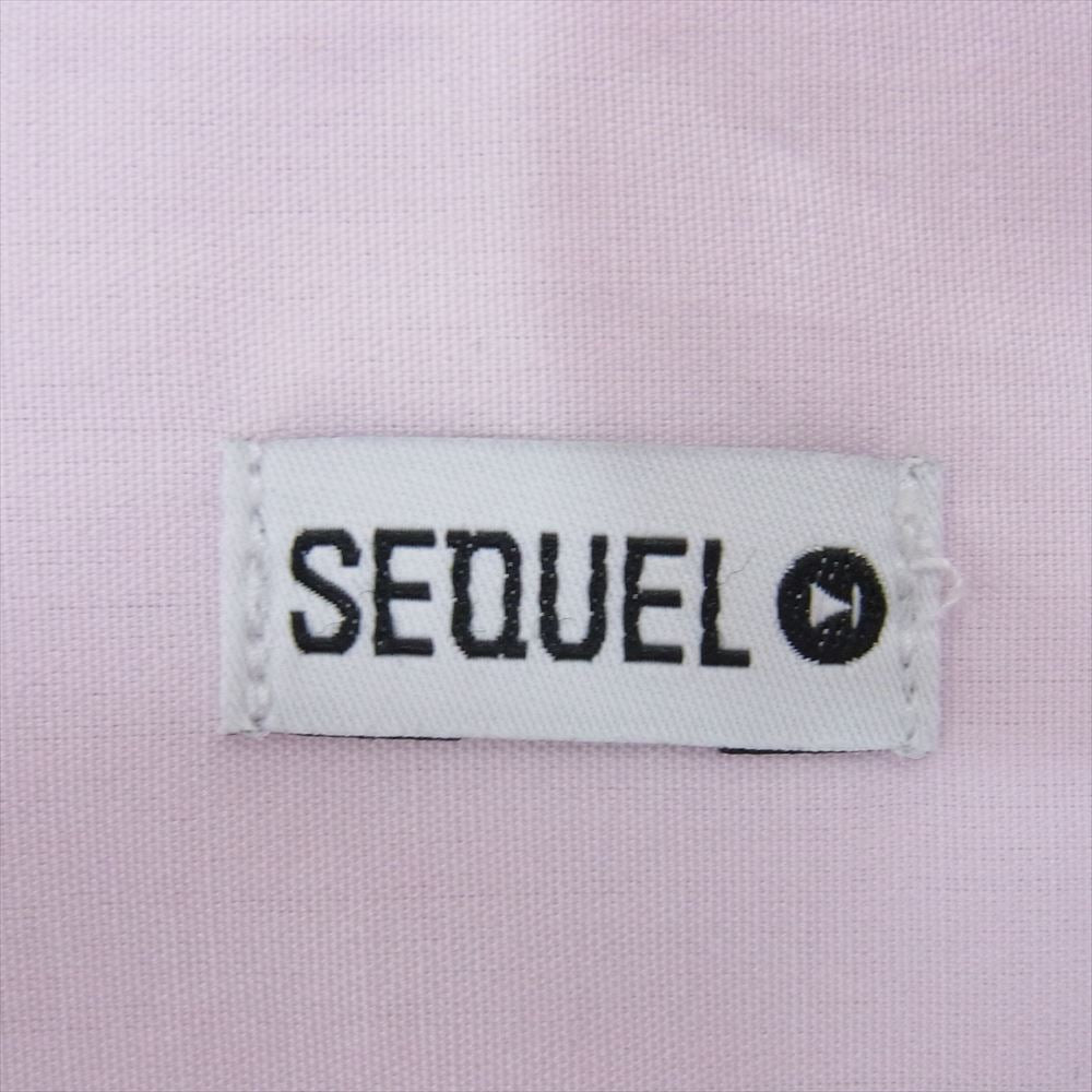 シークエル 22AW SQ-22AW-SH-03 LINE SHIRT ライン 長袖 シャツ ピンク系 S【美品】【中古】