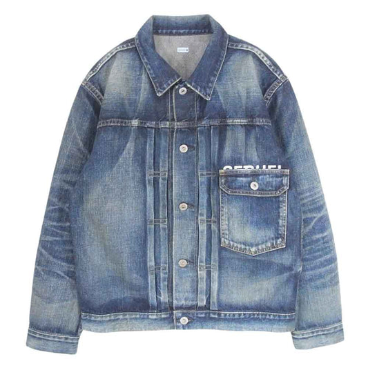 シークエル 22AW SQ-22AW-JK-09 1st DAMAGE DENIM JACKET ダメージ加工 デニム ジャケット インディゴブルー系 S【美品】【中古】
