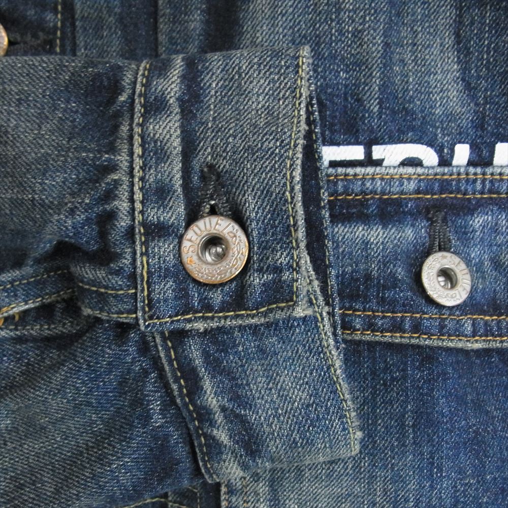 シークエル 22AW SQ-22AW-JK-09 1st DAMAGE DENIM JACKET ダメージ加工 デニム ジャケット インディゴブルー系 S【美品】【中古】