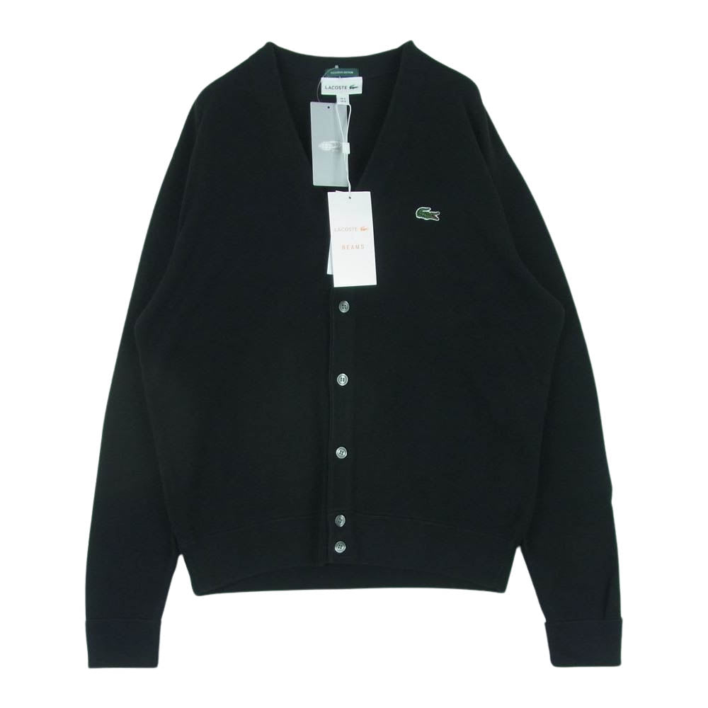 LACOSTE ラコステ for BEAMS ビームス 別注 カーディガン コットン ベトナム製 ブラック系 3【新古品】【未使用】【中古】