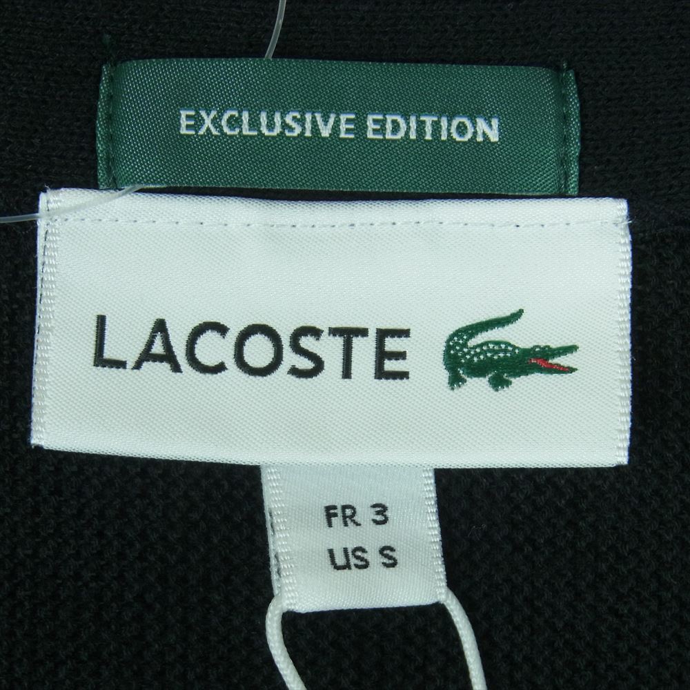 LACOSTE ラコステ for BEAMS ビームス 別注 カーディガン コットン ベトナム製 ブラック系 3【新古品】【未使用】【中古】