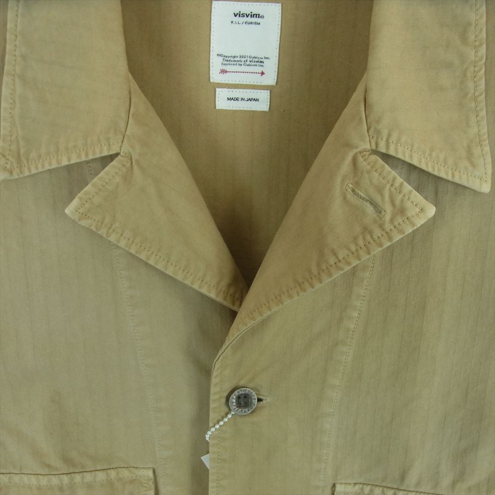 VISVIM ビズビム 21AW 0121205011013 DOMAIN L/S DMGD シャツ ジャケット コットン 日本製 ベージュ系 3【美品】【中古】