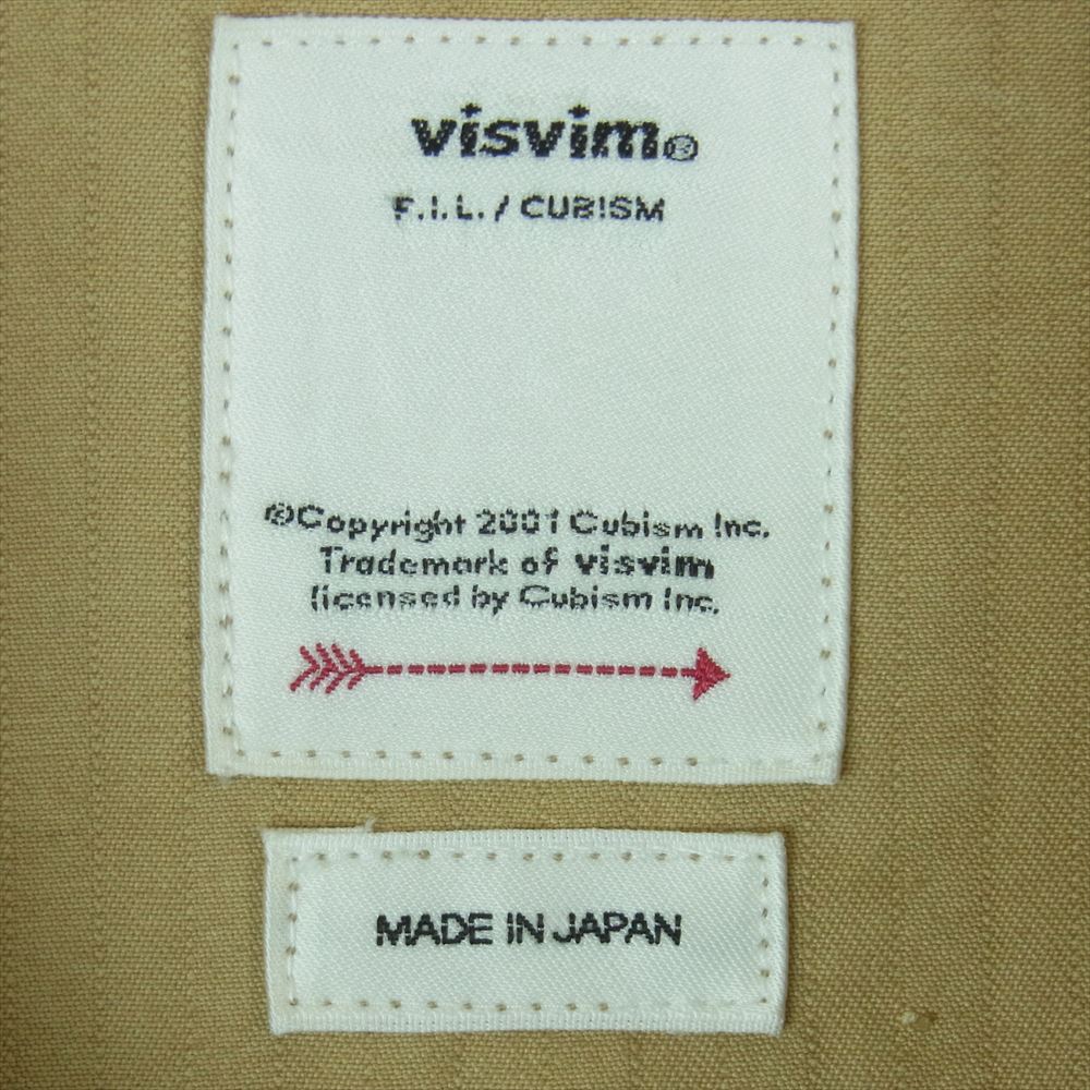 VISVIM ビズビム 21AW 0121205011013 DOMAIN L/S DMGD シャツ ジャケット コットン 日本製 ベージュ系 3【美品】【中古】