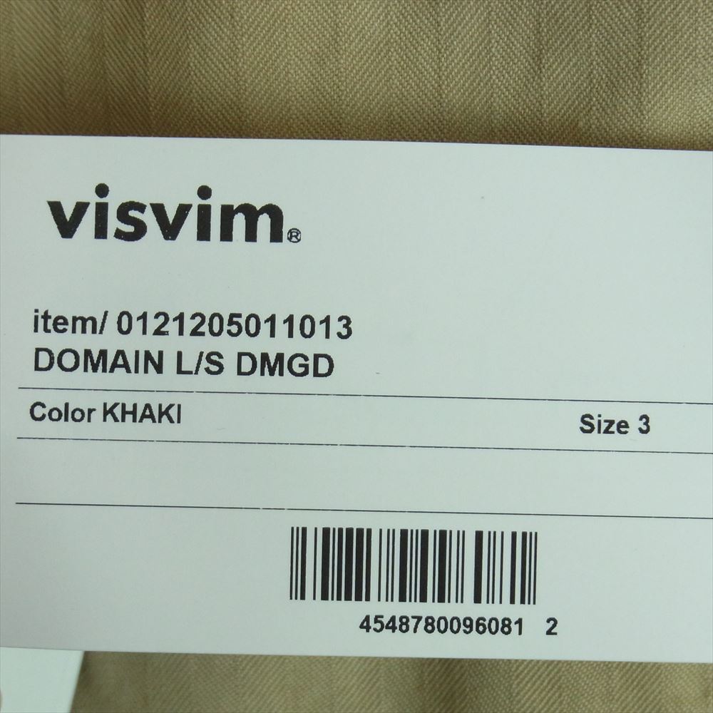 VISVIM ビズビム 21AW 0121205011013 DOMAIN L/S DMGD シャツ ジャケット コットン 日本製 ベージュ系 3【美品】【中古】