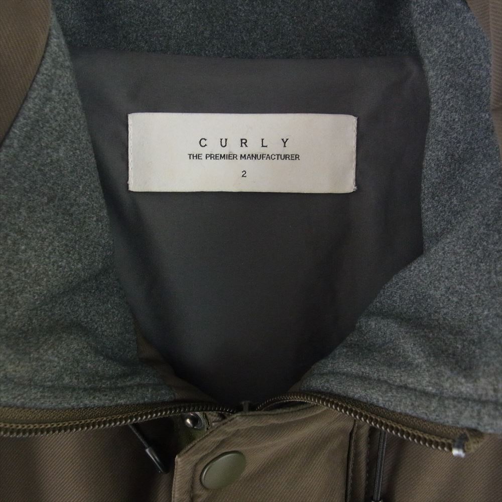 CURLY カーリー ARCTIC SC JACKET スタンドカラー 中綿 ミリタリー フルジップ ジャケット カーキ系 2【中古】
