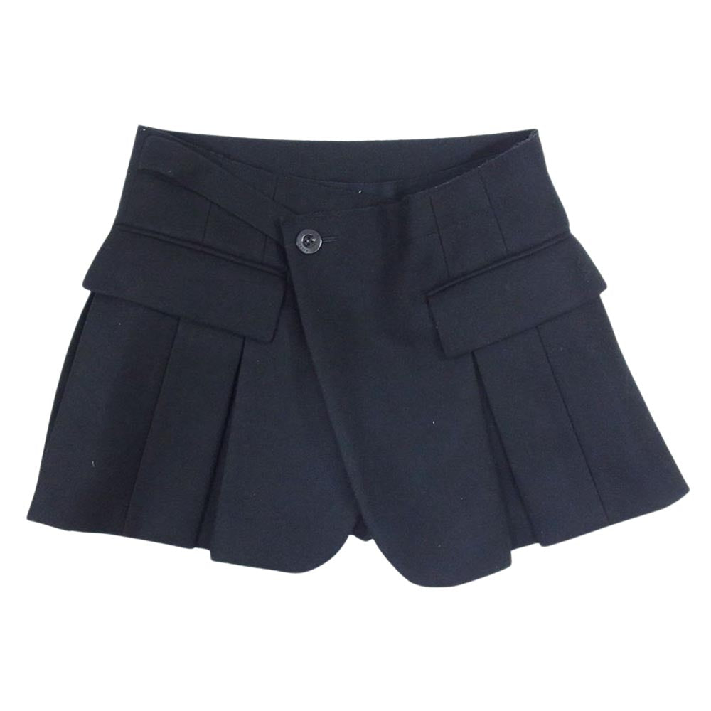 Sacai サカイ 23-06763 Wool Melton Shorts ウール メルトン レイヤード ショーツ スカート ブラック系 3【中古】