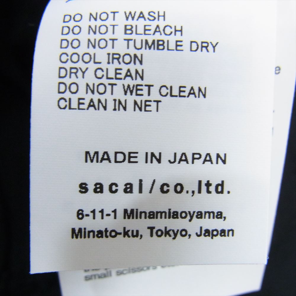 Sacai サカイ 23-06763 Wool Melton Shorts ウール メルトン レイヤード ショーツ スカート ブラック系 3【中古】