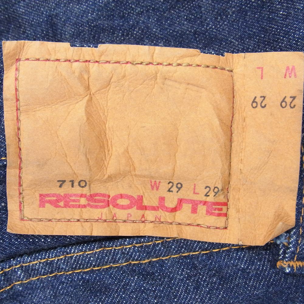 RESOLUTE リゾルト ワンウォッシュデニム 710 デニム パンツ インディゴブルー系 29【中古】