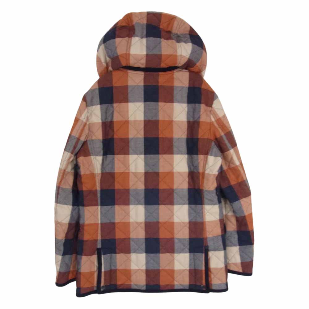 BURBERRY BLACK LABEL バーバリーブラックレーベル D1F26-426-84 襟 コーデュロイ キルティング チェック ジャケット オレンジ系 M【中古】