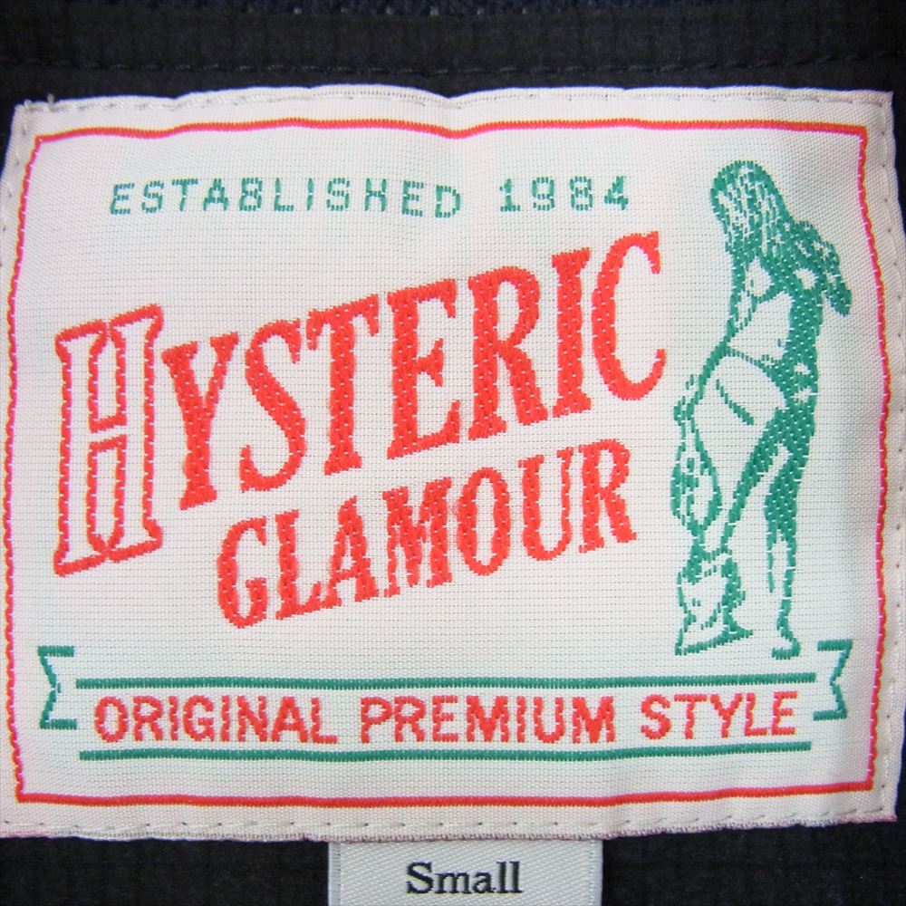 HYSTERIC GLAMOUR ヒステリックグラマー 02182AB05 HE PATCH VARSITY ptスタジャン 転写 トロンプルイユ プリント ネイビー系 S【中古】
