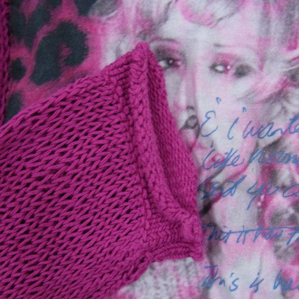 HYSTERIC GLAMOUR ヒステリックグラマー  0131NS04  コートニーラブ プリント パッチ メッシュ ニット ピンク系 FREE【中古】