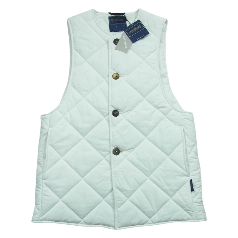 LAVENHAM ラベンハム SLJ40121 L'ECHOPPE別注 英国製 Big Quilt Gillet ビッグ キルティング ベスト ホワイト系 M 38【新古品】【未使用】【中古】