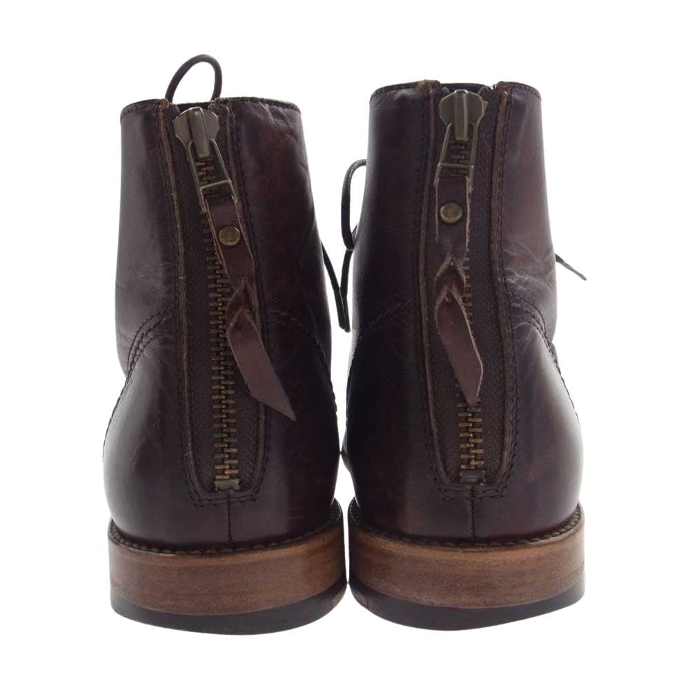 PADRONE パドローネ バックジップ レースアップ ブーツ ブラウン系 41【中古】