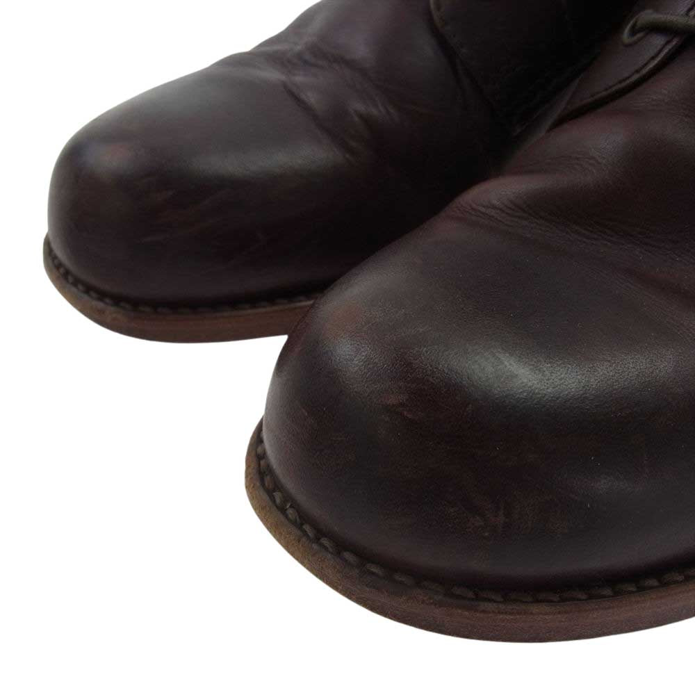 PADRONE パドローネ バックジップ レースアップ ブーツ ブラウン系 41【中古】