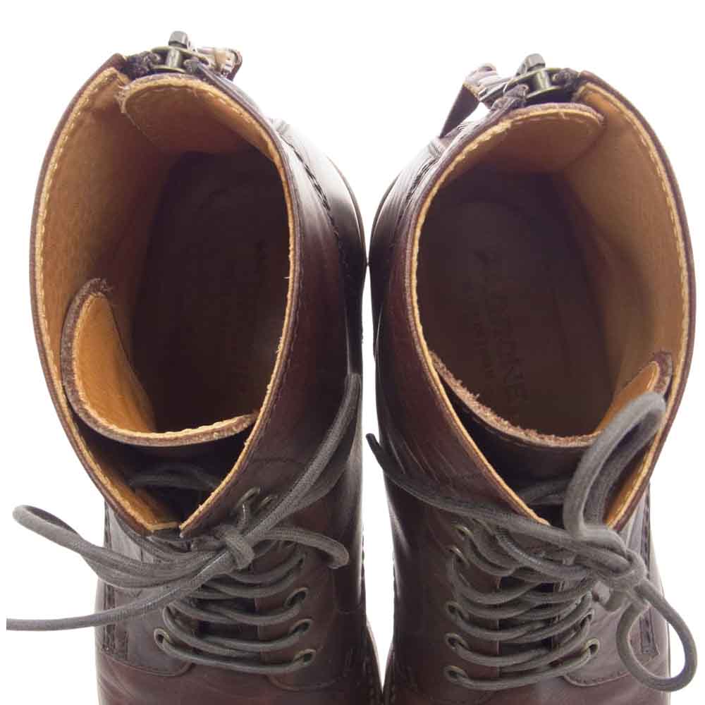 PADRONE パドローネ バックジップ レースアップ ブーツ ブラウン系 41【中古】