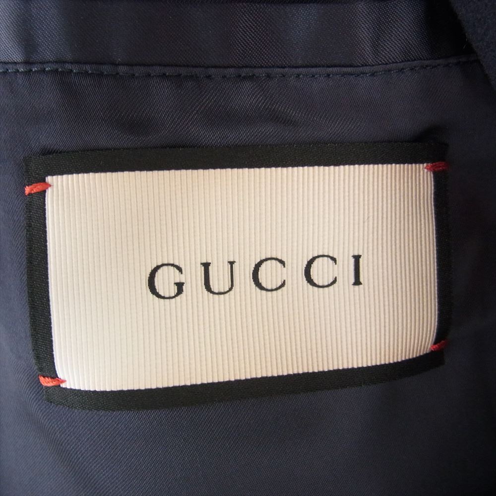GUCCI グッチ 407078 Z527B BEE EMBROIDARY 蜂刺繍 ボンバー ジャケット ブルゾン ネイビー系 50【中古】
