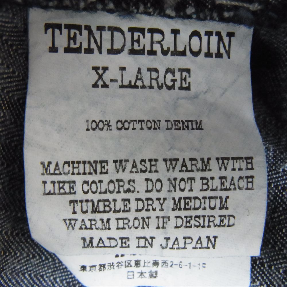 TENDERLOIN テンダーロイン 23SS  DENIM HB F.C SHIRT JKT デニム ヘリンボーン チャイナ シャツ ジャケット インディゴブルー インディゴブルー系 XL【中古】