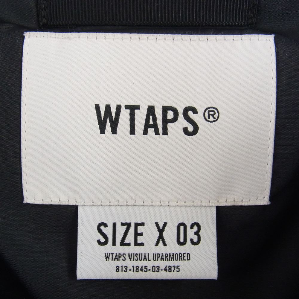 WTAPS ダブルタップス 21AW 212BRDT-JKM03  TORPOR JACKET POLY RIPSTOP トーパーリップストップ 中綿 ジャケット ブラック系 03【美品】【中古】