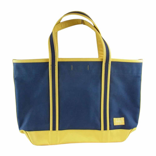 PORTER ポーター GIRL BOYFRIEND TOTE ガール キャンバス トート バッグ  ネイビー系 イエロー系【中古】