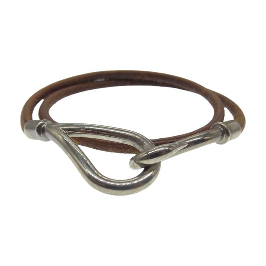 HERMES エルメス ジャンボチョーカー ブレスレット  ブラウン系 シルバー系【中古】