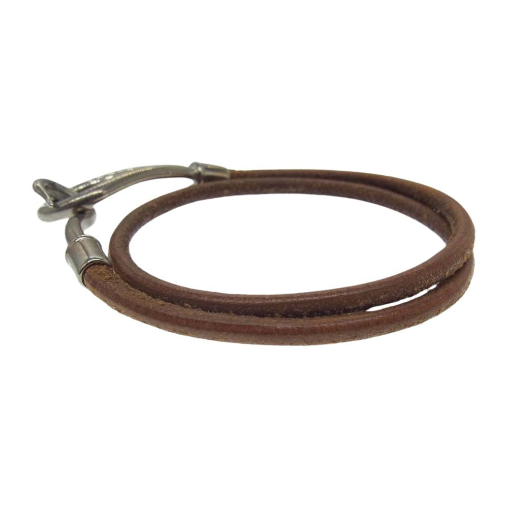 HERMES エルメス ジャンボチョーカー ブレスレット  ブラウン系 シルバー系【中古】