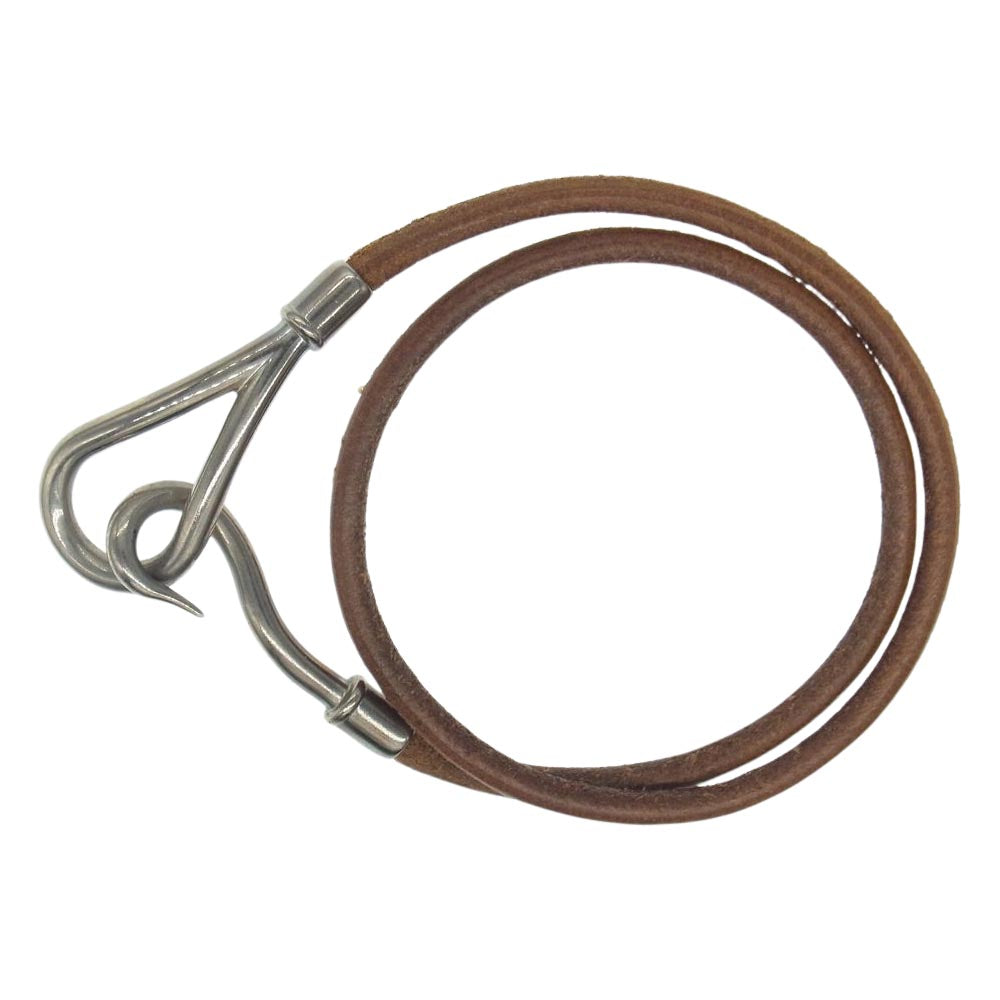 HERMES エルメス ジャンボチョーカー ブレスレット  ブラウン系 シルバー系【中古】
